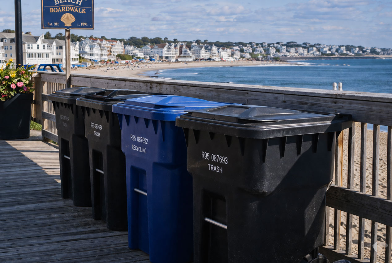 Commercial trash bins cleaned and sanitized