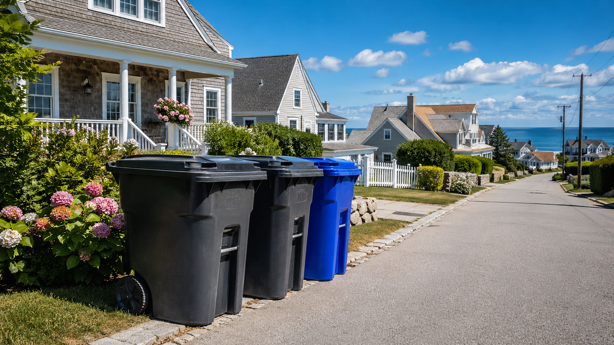 Trash bin cleaning service in North Hampton NH residential neighborhood